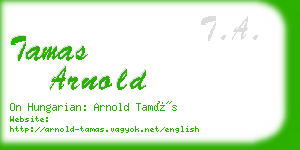 tamas arnold business card